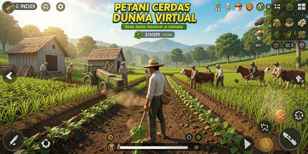 Screenshot utama IND89 menampilkan gameplay seru saat bertani.
