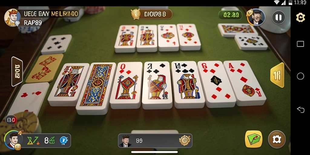 Tampilan gameplay seru dalam RAP89 yang menampilkan domino.