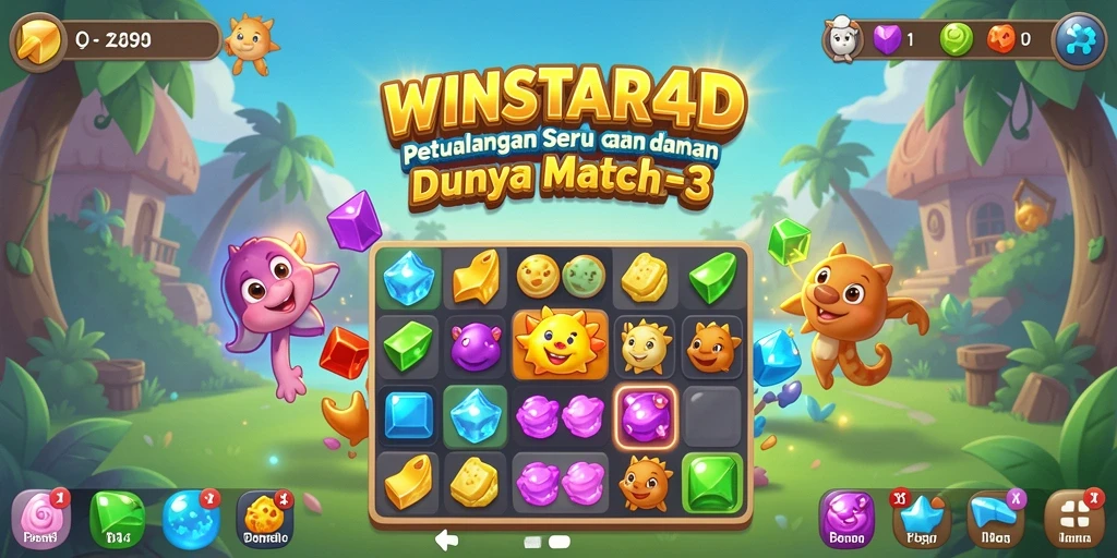 Tampilan gameplay WINSTAR4D yang menarik dengan tantangan Match-3.